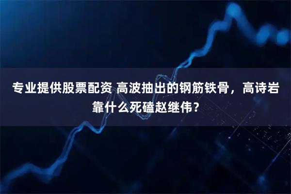 专业提供股票配资 高波抽出的钢筋铁骨，高诗岩靠什么死磕赵继伟？